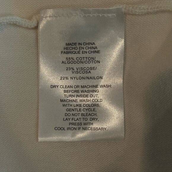 Jones New York Sweater Womens Large Cream Embellished Crew Neck Sweater NEW - Picture 8 of 10